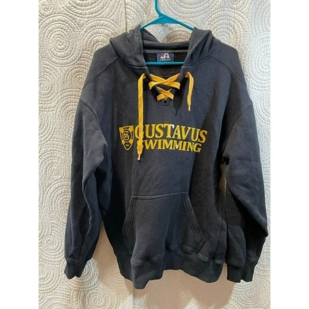 J-America Gustavus Swimming Super Heavyweight Hoodie Cotton Black Sz M